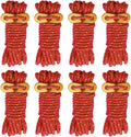 8 Pack High-Reflective Guy Lines 4mm Tent Cords High-Strength Lightweight Camp Ropes with Aluminum Adjuster Tensioner for Tent, Tying Down Tarps, Camping, Outdoor Packaging (Red, 13ft)