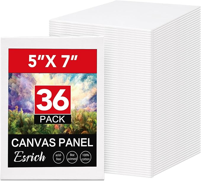 ESRICH 36 Pack 5x7 Small Canvas Boards by ESRICH