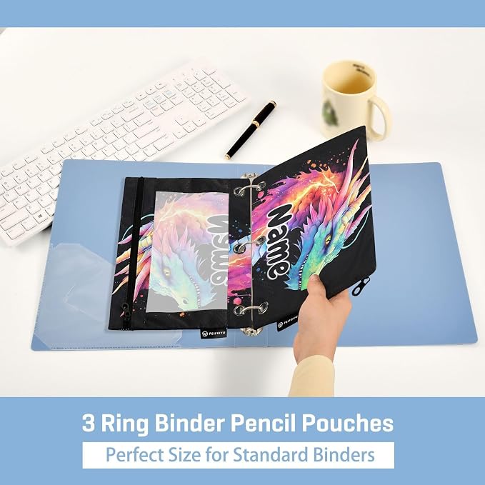 Custom Lightning Dragon Watercolor Pencil Pouch - Image 4