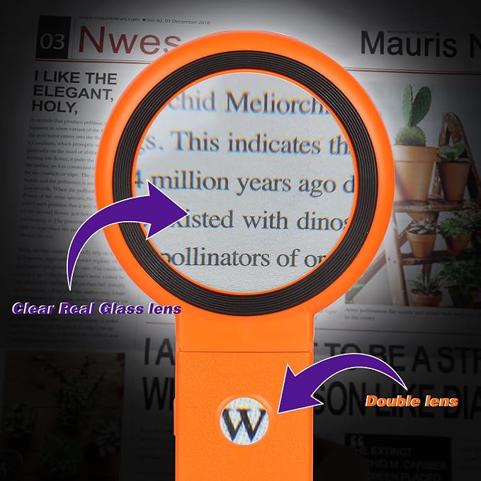 Magnifying Glass with Light and Stand, Foldable Handheld Magnifying Glass 18 - Image 7