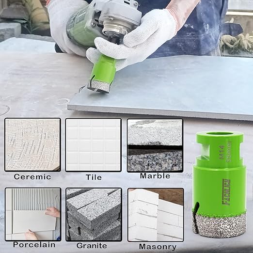 Diamond Core Drill Bits Set,20/25/32/50/75/90mm Tile Hole Saw Kit with 82mm Diamond Beveling Chamfer Bit for Porcelain Ceramic Tile Granite Marble
