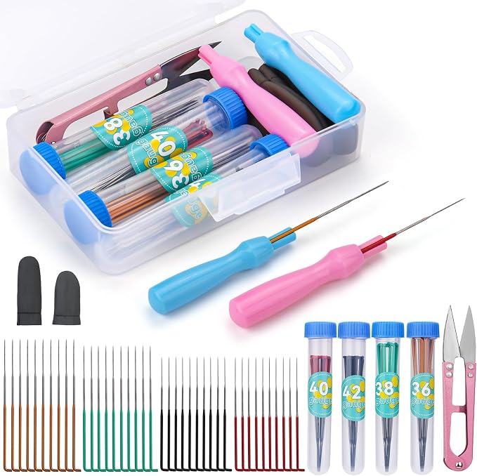 Yizzvb 45 Pcs Needle Felting Tools, 4 Size 40 Pcs Colorful Wool Felting Needles by yizzvb