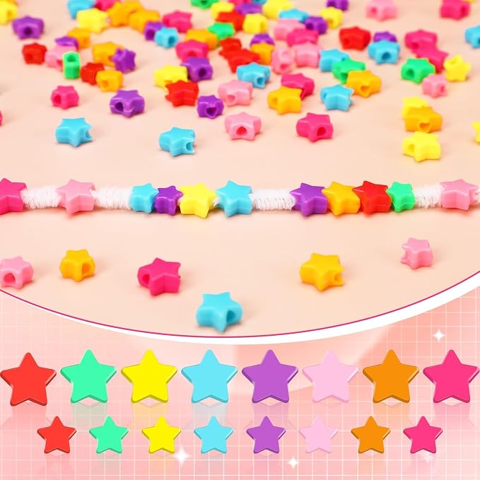 Augshy 700Pcs Star Pony Beads - Image 3