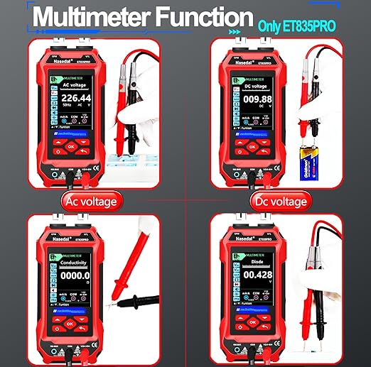 Network Cable Tester Optical Power Meter VFL Multimeter 4 in 1,Wire Tracer Toner Generator RJ45 CAT5 CAT6 CAT7 CAT8 UTP STP QC Test Cable Length Cable Maping Cable Scan Port Flashng POE Tester