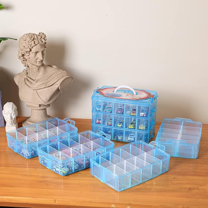 Sooyee 7 Layers Stackable Storage Container, 70 Adjustable Compartments - Image 3