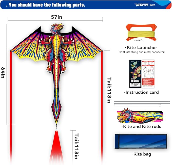 SGftre Complete Kite with Handle, Line & Accessories, Family Outdoor Activities - Image 5