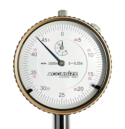 Accusize Industrial Tools Agd2 Style 0-1/4'' by 0.0005'' Dial Indicator with Lug Back, P900-S098