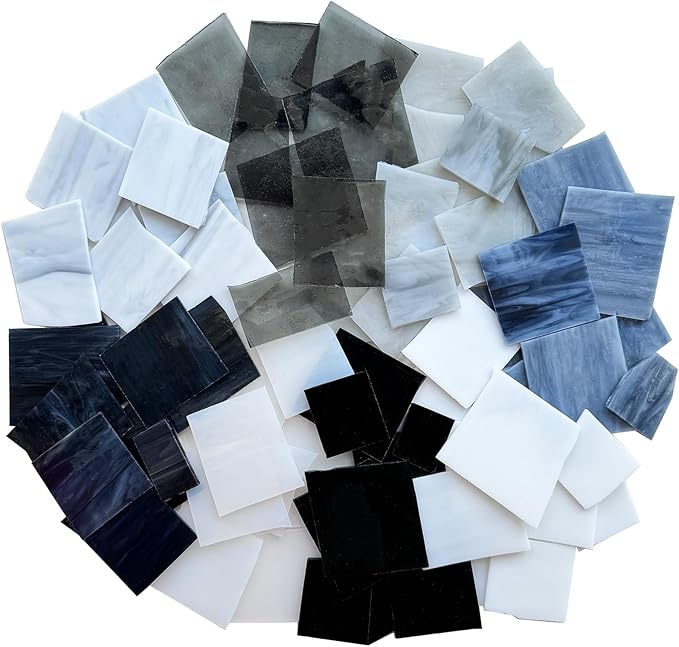 ILLUCKAI 2.2lb Irregular Stained Glass Scraps, Mosaic Glass Pieces, Mosaic Tiles by ILLUCKAI