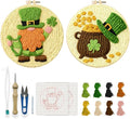 INFUNLY 2 Set St. Patrick's Punch Needle Embroidery Kits by INFUNLY
