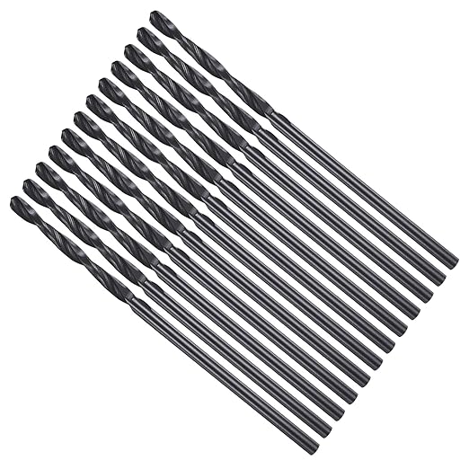 Drill Bit, 1.2mm Cutting Diameter, 4241 HSS Nitriding Black 118° Cutting Angle Versatile Jobber Bits - (Applications: for Drilling Plastic Wood Soft Metal), 12-Pieces