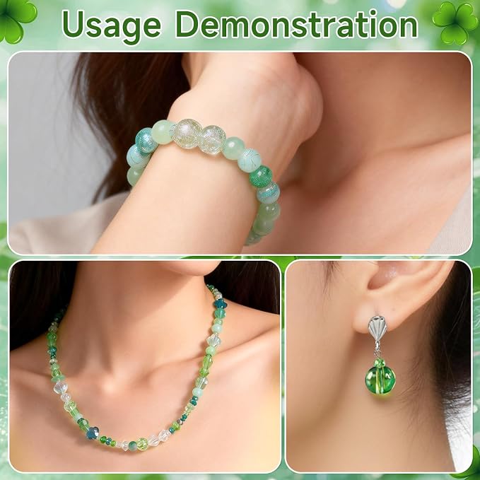 636pcs St. Patrick's Day Glass Beads - Image 7
