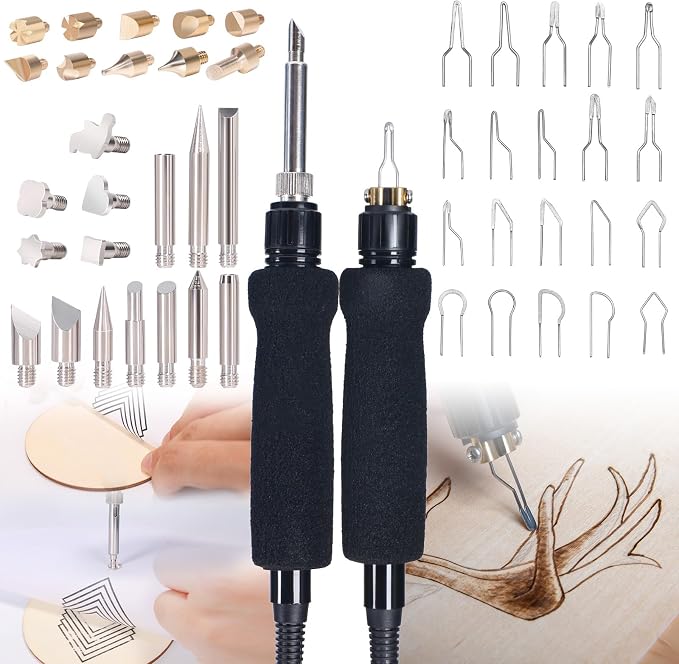 YIHUA 939D-II Pyrography Pen Wood Burning Kit Station 2-in-1 Solid-Point - Image 3