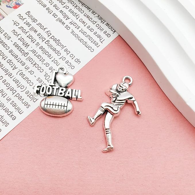 100pcs Antique Silver Sport Charms - Image 5