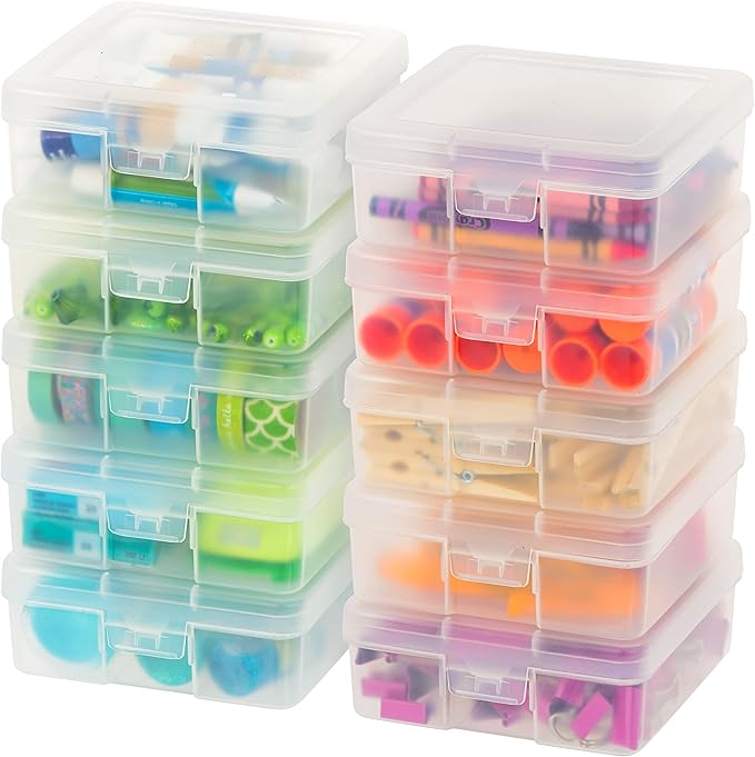 IRIS USA Clear Storage Cases, |Made in USA|, Plastic Bead Organizing Containers by IRISUSA