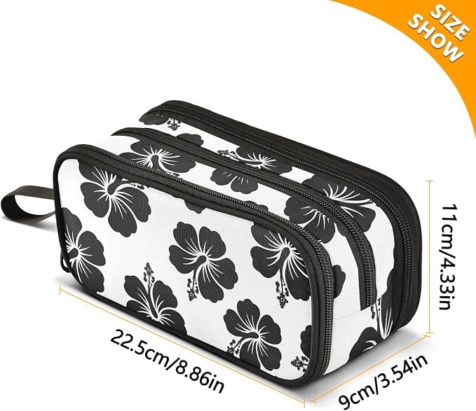 Tropical Hawaiian Hibiscus Flowers Pencil Case Box Boys Girls Large Pencil - Image 7