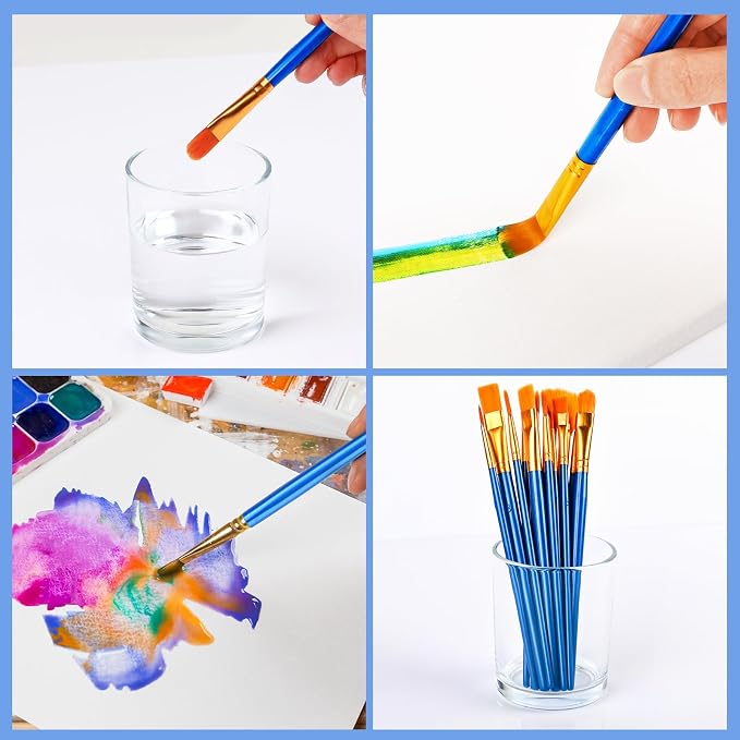 ESRICH 40pack/480pcs Paint Brushes, Nylon Hair Paint Brushes Set Round-Pointed - Image 5
