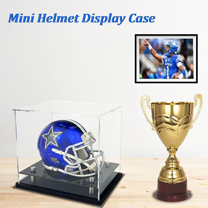 Mini Helmet Display Case, Self-Assembly Clear Acrylic Football Mini Helmet - Image 5