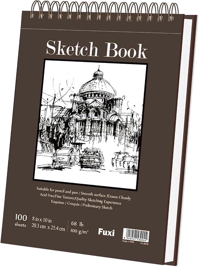 8" x 10" Sketch Book, 100 Sheets Hardcover Sketchbook, 68 lb/100gsm Drawing - Image 9