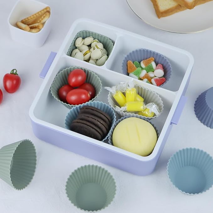 Silicone Baking Muffin Cups 12 Pack, Reusable Cupcake Liners Cake Molds - Image 3