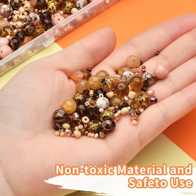 Craft Crystal Beads Jewelry Making Kit, Shade Brown Beads Including 8 Types of - Image 5