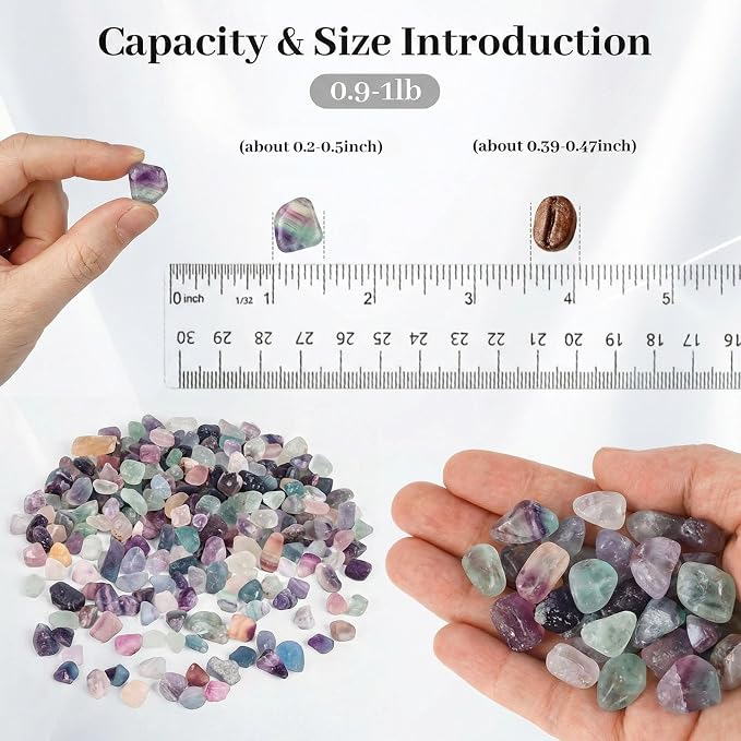 JOHOUSE Quartz Crystals, Crushed Chips Tumbled Polished Stones, Succulent - Image 2