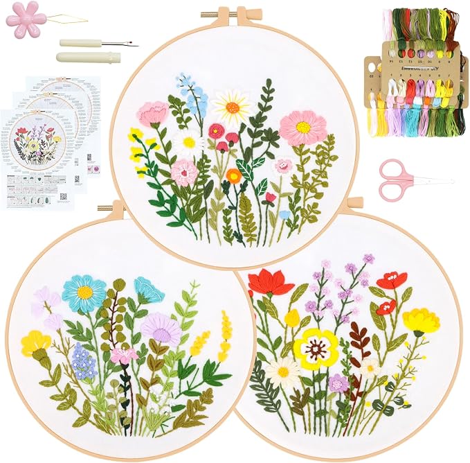 RidaaFri Embroidery Kit for Beginners, Hand Embroidery Set by RidaaFri