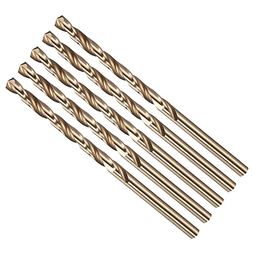 Drill Bit, #16 Cutting Diameter, 4341 HSS Gold Finish 135° Cutting Angle Number Jobber Bits - (Applications: for Drilling Soft Metal Plastic Wood), 5-Pieces