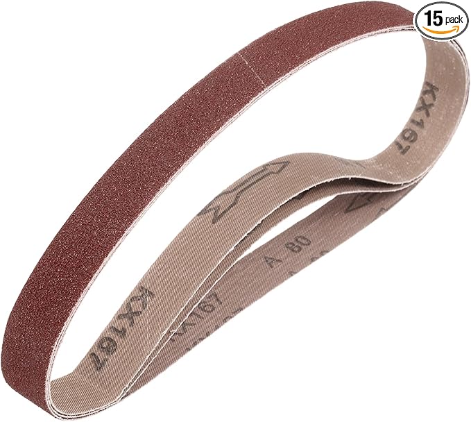 HARFINGTON 1-1/8 x 21 Inch Sanding Belts, 15 Pcs 80 Grits Aluminum Oxide Abrasive Belt Sander File Belt for Woodworking, Metal Polishing, Knife Sharpener