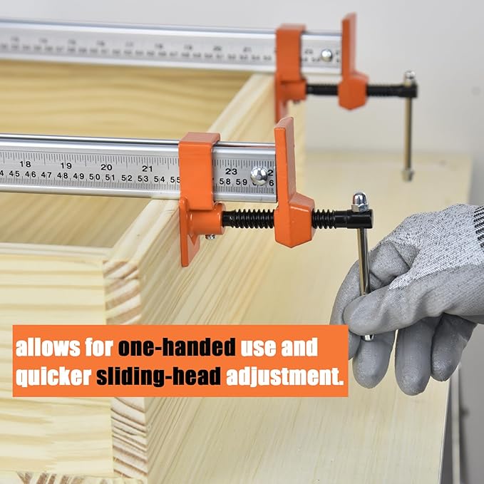 FEIRONG 36-inches Bar Clamps with 2-Pack, 330LB Load Limit with Built-in Ruler, 90° Angled Jaws for DIY Projects & Cabinet Installation