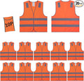 Safety Vests 20 Pack - Orange Reflective High Visibility Construction ANSI Class 2 Work Vests for Men,Woman,Hi Vis Mesh and Neon Silver Strip