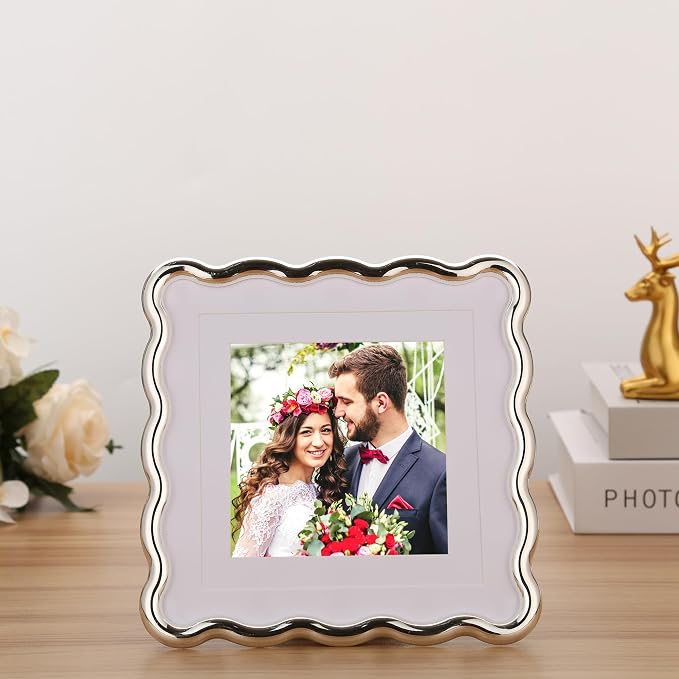 Silver 6x6'' Wave Design Picture Frame - Image 4
