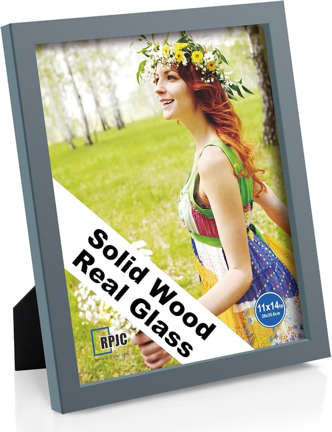 RPJC 11x14 inch Picture Frame Made of Solid Wood and High Definition Glass by RPJC