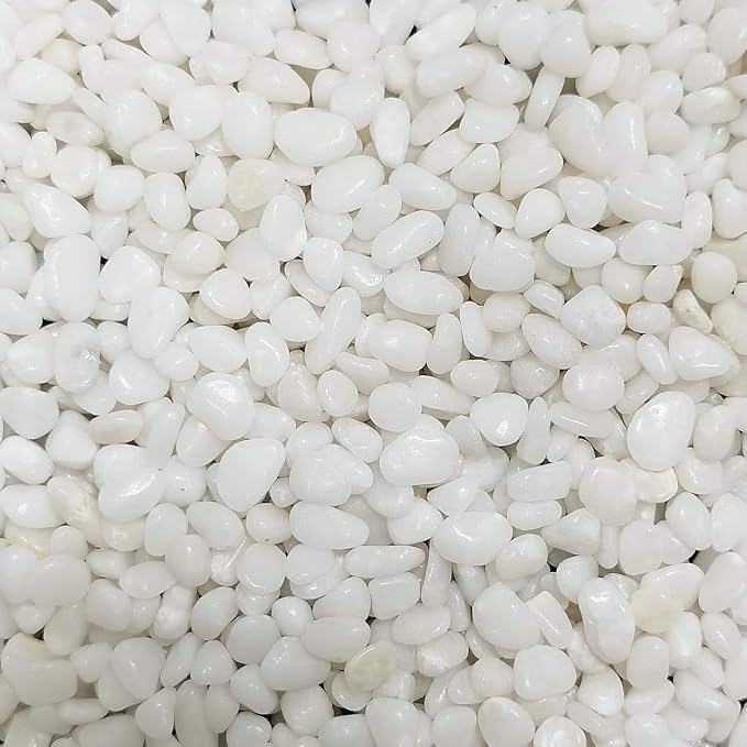 Natural Polished Decorative White Pebbles - 2 LB Small Stones 3/8" Gravel Size - Image 7