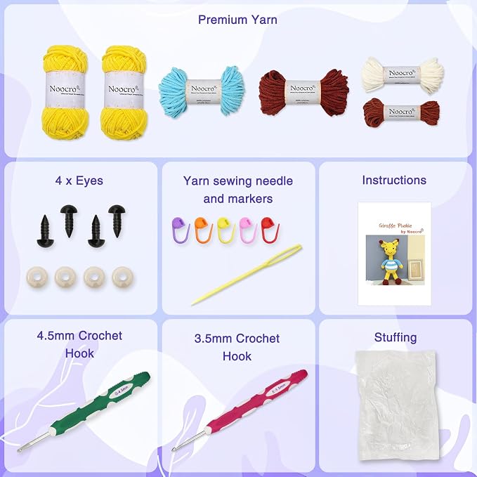 Noocro Amigurumi Crochet Kit for Beginners, Intermediate and Advanced Crocheters - Image 3