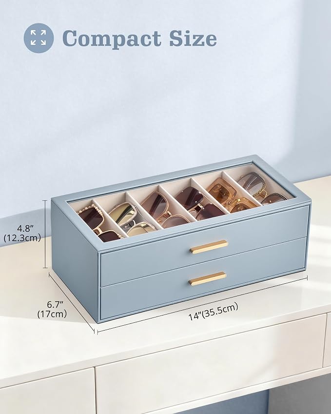 Lolalet Sunglasses Storage Box for Women, Eyewear Eye Glass Organizer - Image 7