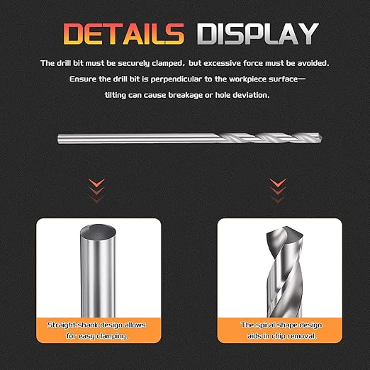 Drill Bit, 1.7mm Cutting Diameter, 4241 HSS 118° Cutting Angle Uncoated Bright Versatile Jobber Bits - (Applications: for Drilling Plastic Wood Soft Metal), 10-Pieces