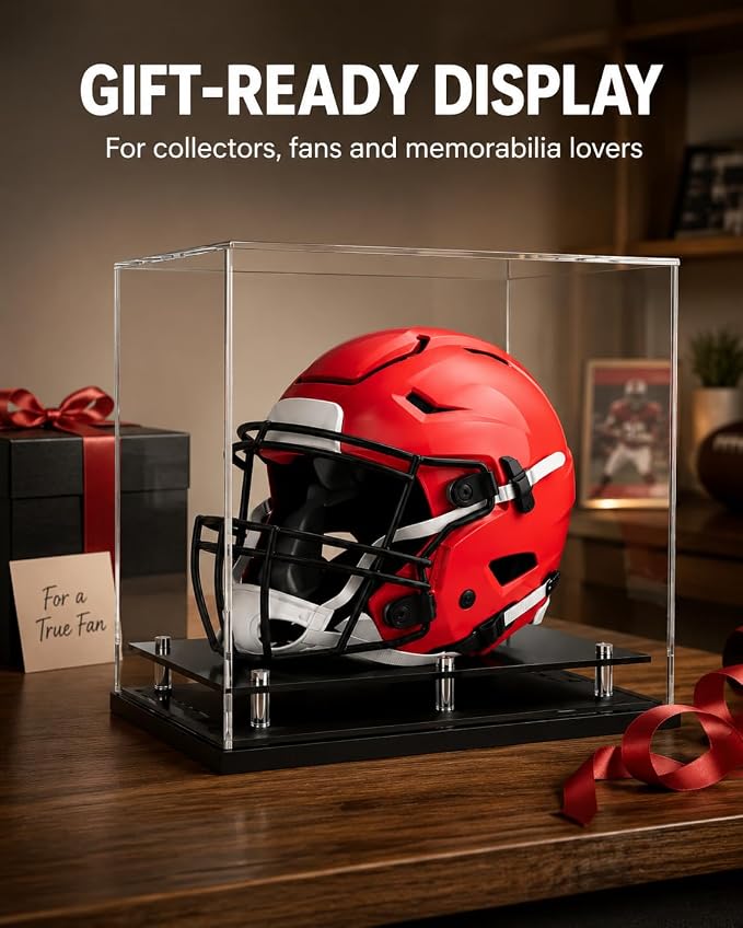 Football Helmet Display case Full Size, Self-Assembly Acrylic Helmet Display - Image 6