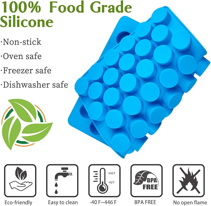 JOERSH Round Candy Molds, 220 Cavities, Non Stick, - Image 3