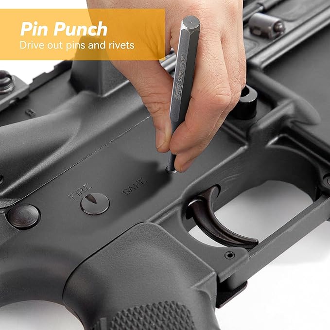 Punch and Chisel Set Heavy Duty, 16pcs CR-V Steel 5 Taper Punch，3 Cold Chisel, 2 Center Punch, 5 Pin Punch Set with Roll-Up Pouch for Metal, Wood, and Automotive Projects（16pcs）