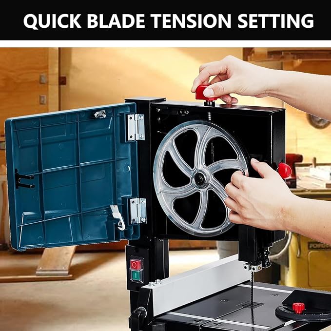 Bandsaw,3-Amp & 8-Inch Band Saw, 1800FPM Benchtop Bandsaw with Removable Safty Key, 0-45 Tilting Range, Saw For Cutting Wood with Fence and Miter Gauge, Band Saws for Woodworking