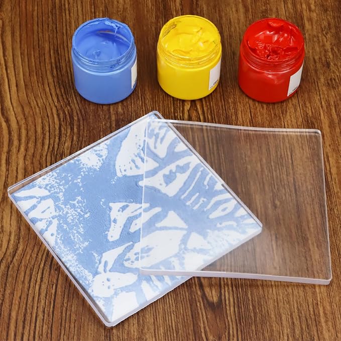 QWORK 6x6 Inch Gel Printing Plates 12 Pack, Reusable Monoprinting Plates - Image 2