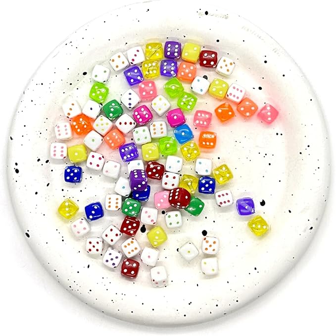 120PCS Colorful Dice Beads, Fun Acrylic Bead - Image 7