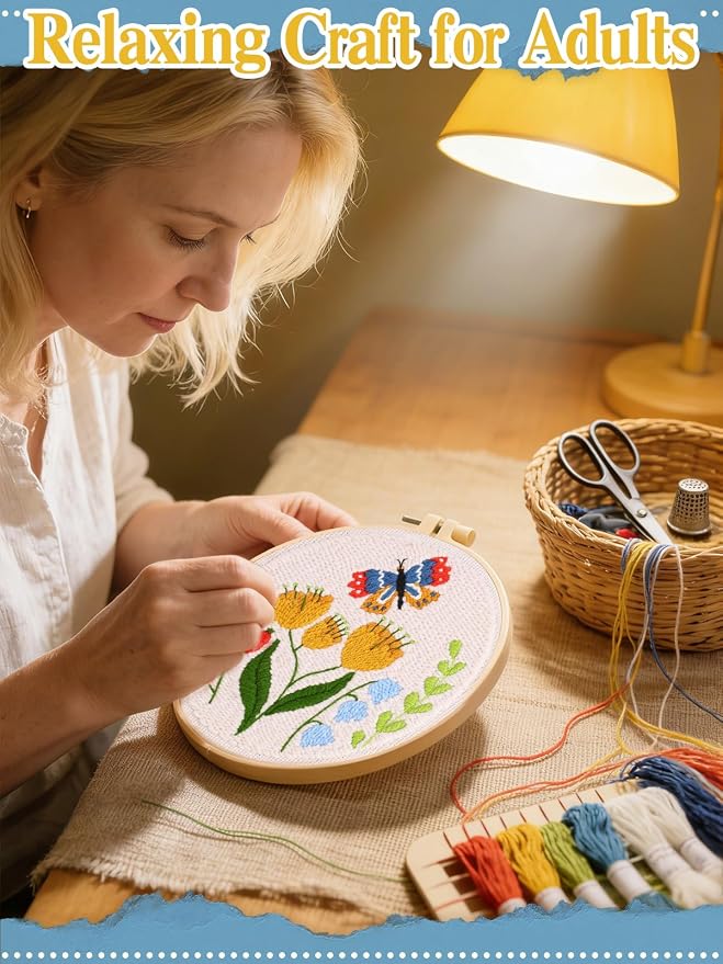 Punch Needle Kit Adults Beginner- Step-by-Step Guide & Video, Including Punch - Image 3