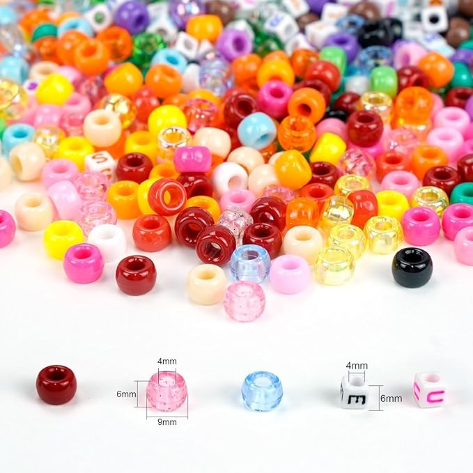 Dowsabel Friendship Bracelet Making Kit, Pony Kandi Beads & 11 Different Beads - Image 6