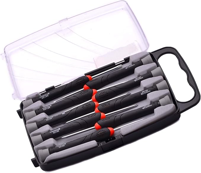 Edward Tools Precision Screwdriver Set with Storage Case - 9 Screwdrivers including Flat, Phillips and Torx - Small Screwdriver Set for Electronics, Eyeglass, Computer, Laptop, Jeweler - Cr-V Steel