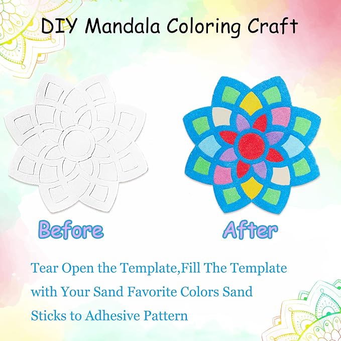 MLOLM 30 Sets Diwali Mandala Sand Art Kits Self Adhesive Rangoli Mandala Sand - Image 2