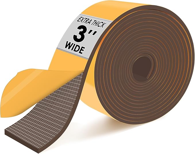 Pipe Insulation Tape, Outdoor Water Pipe Insulation Wrap, Foam Insulation Tape for Outdoor Pipes Winter Freeze Protection, Heat Tape for Water Pipes, Copper Pipes, PVC, AC Line, 3in x 15ft, Brown