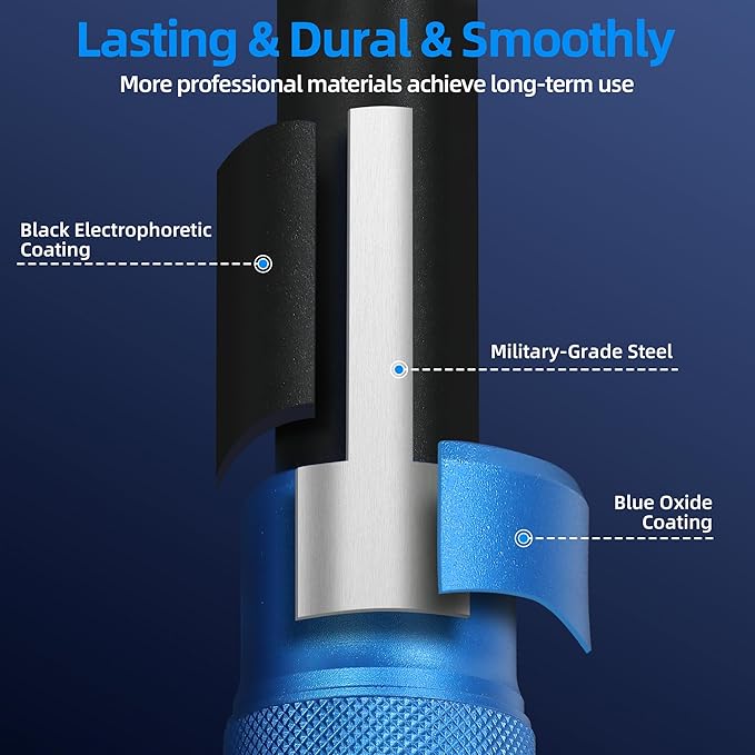 3/8-Inch Drive Click Torque Wrench, Dual-Direction Click Professional Torque Wrench 5-45FT.LB/6.8-61N.M, Dual Range Scales Graduated in FT.LB and N.M, Blue