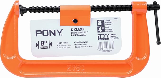 Pony Jorgensen 2680 8-Inch C-Clamp, Orange