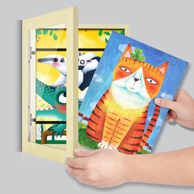 Kids Art Frames, 8.5x11 Front Opening Kids Artwork Frames Changeable, Apricot - Image 7